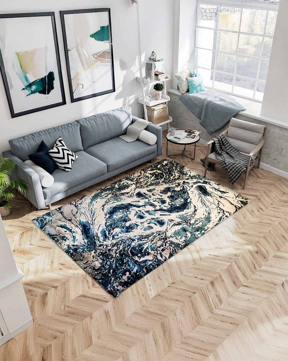 Alfombra Carmel 30200 Azul Marfil Kodaz Carpet