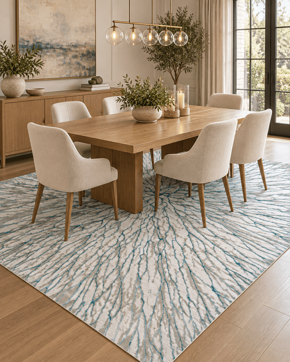 Delta 550 Beige Azul - Kodaz CarpetKodaz Carpet