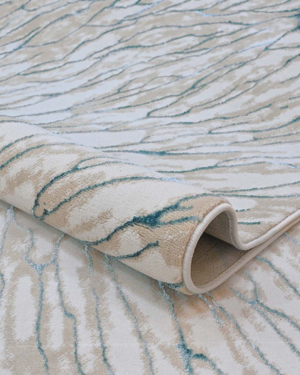 Delta 550A Beige Azul | Alfombra Kodaz Carpet