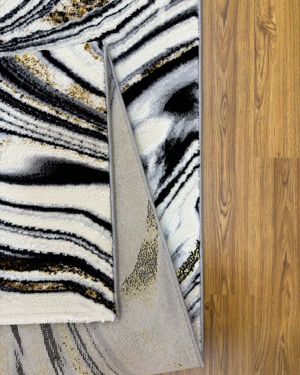 Alfombra Gamma 412A Blanco Negro Kodaz Carpet