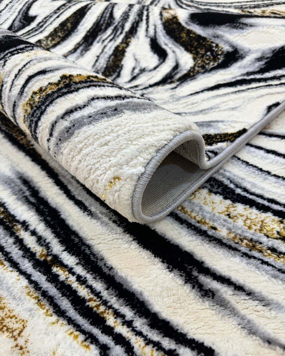 Alfombra Gamma 412A Blanco Negro Kodaz Carpet