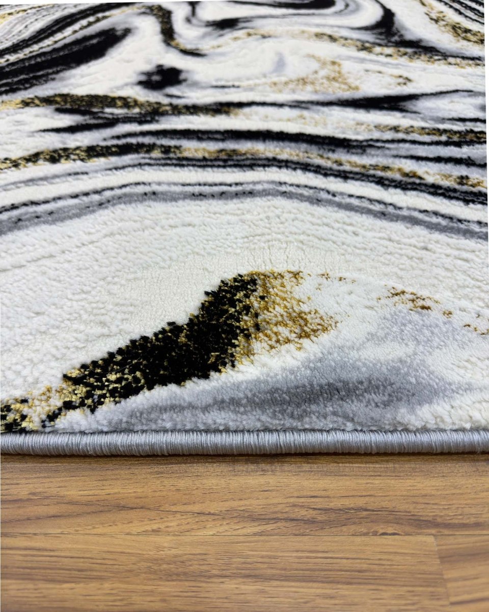 Alfombra Gamma 412A Blanco Negro Kodaz Carpet
