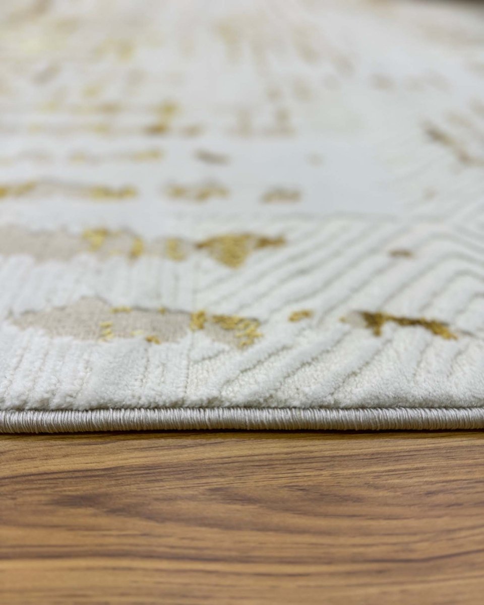 Alfombra Gamma 697A Blanco Dorado Kodaz Carpet
