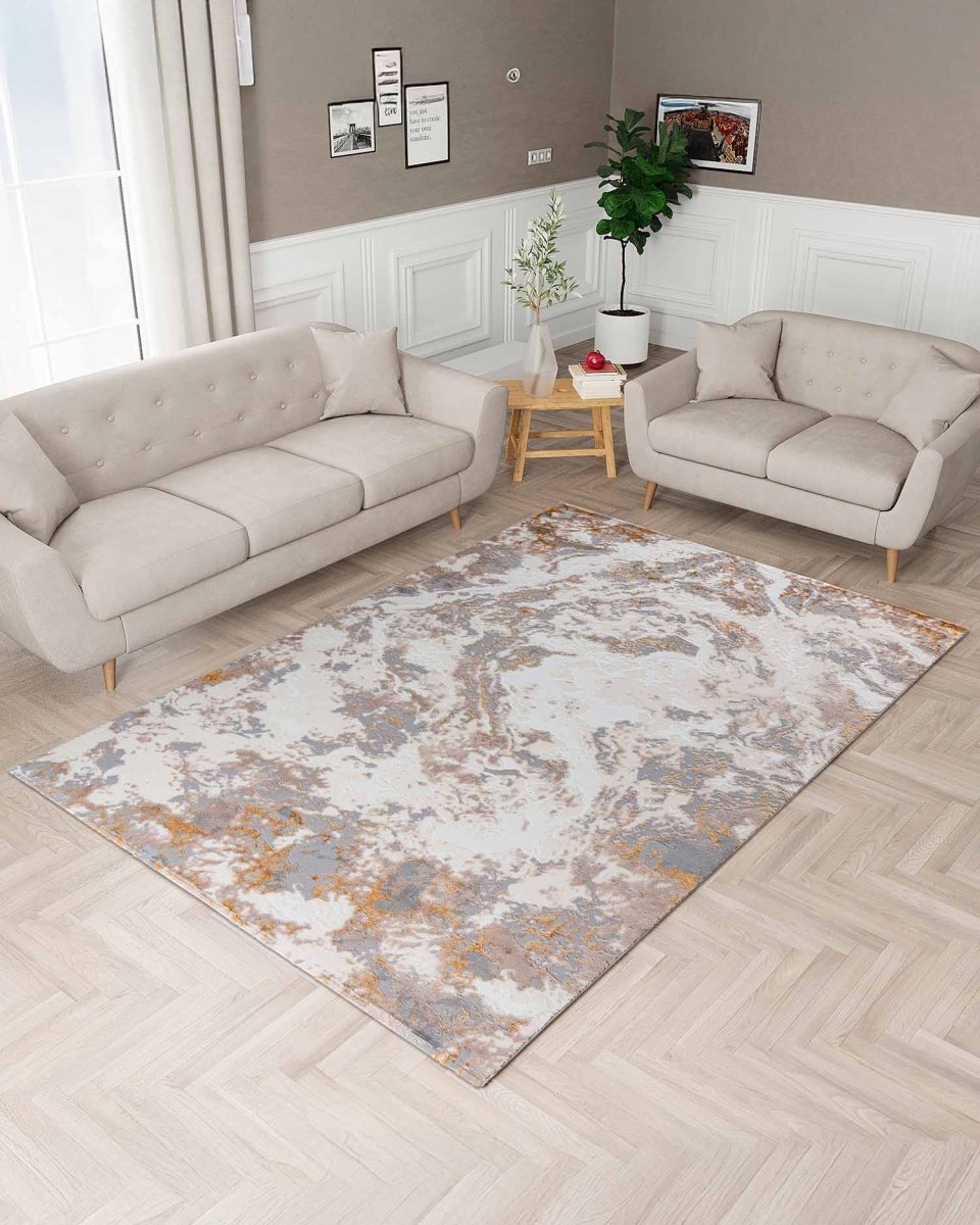 Alfombra Gamma 728A Gris Dorado Kodaz Carpet