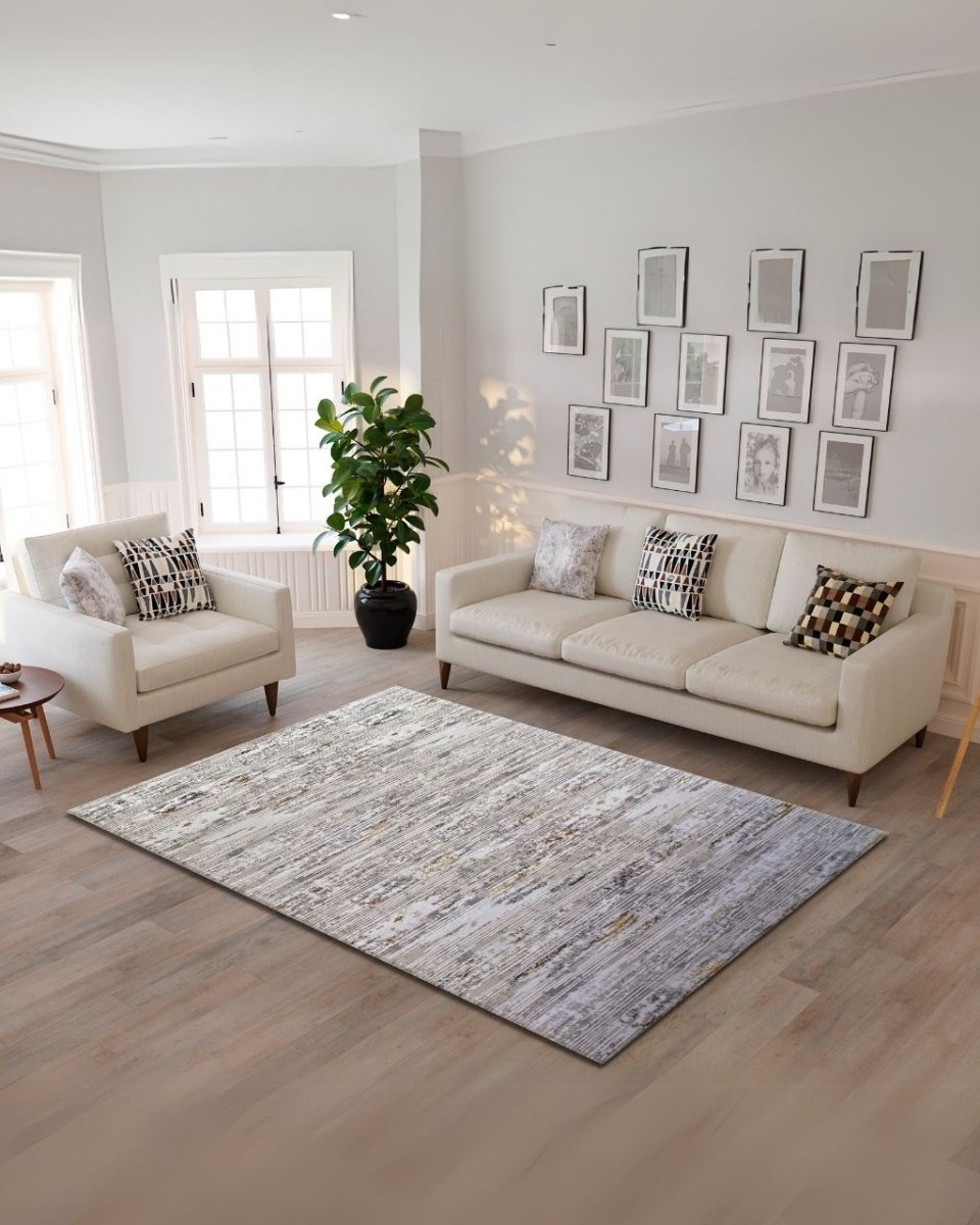 Alfombra Loft 801 Crema Plateado Kodaz Carpet