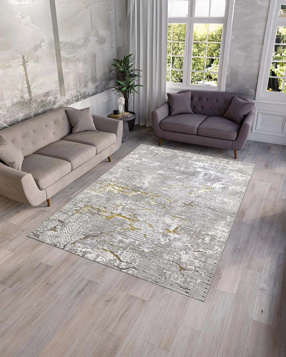 Alfombra Prada 698A Gris Dorado Kodaz Carpet