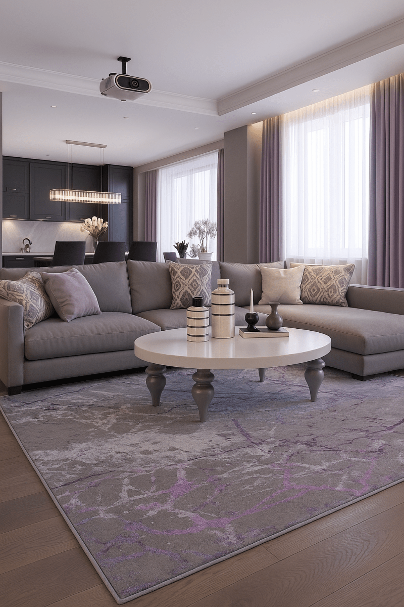 Arte 6093A Gris Lila | Alfombra Kodaz Carpet