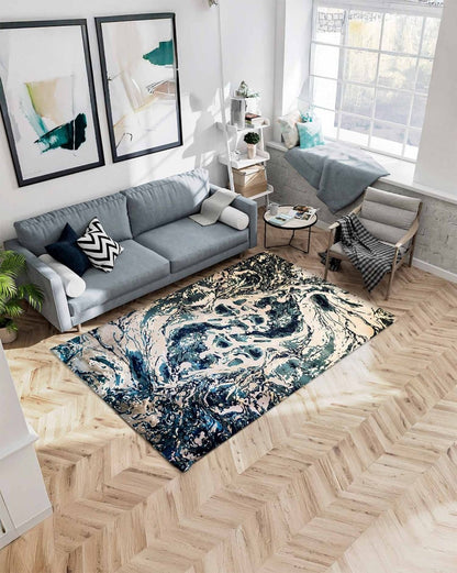 Alfombra Carmel 30200 Azul Marfil Kodaz Carpet