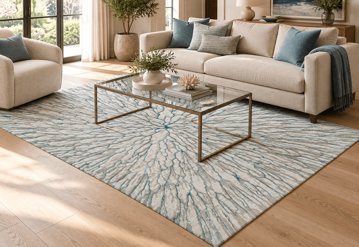 Delta 550 Beige Azul - Kodaz CarpetKodaz Carpet
