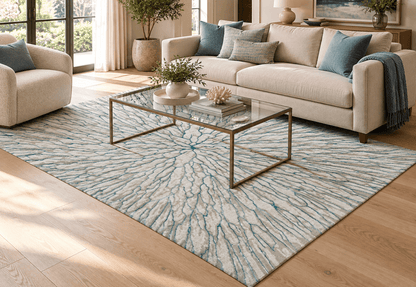 Delta 550 Beige Azul - Kodaz CarpetKodaz Carpet