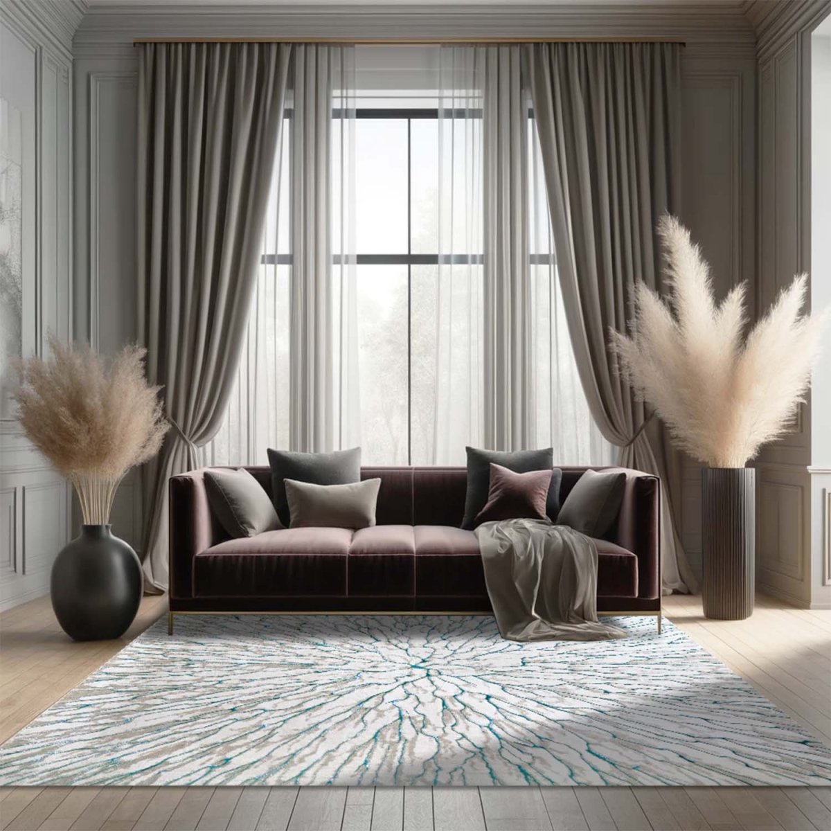 Delta 550A Beige Azul | Alfombra Kodaz Carpet