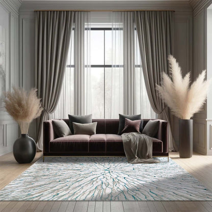 Delta 550A Beige Azul | Alfombra Kodaz Carpet