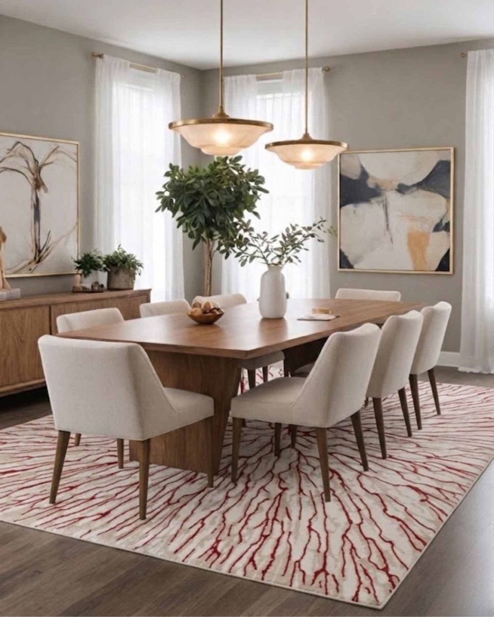 Delta 550A Beige Rojo | Alfombra - Kodaz CarpetKodaz Carpet