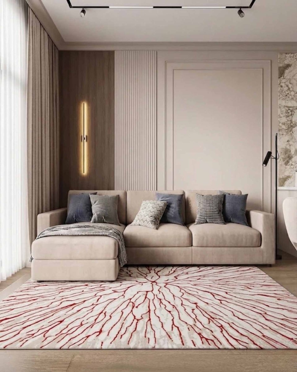 Delta 550A Beige Rojo | Alfombra - Kodaz CarpetKodaz Carpet
