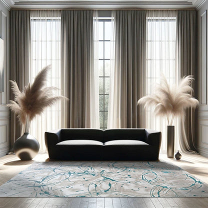 Delta 554A Beige Azul | Alfombra Kodaz Carpet