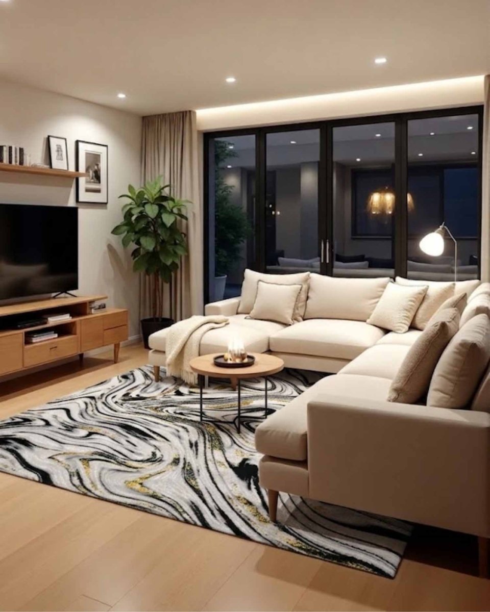 Gamma 412A Blanco Negro | Alfombra - Kodaz CarpetKodaz Carpet