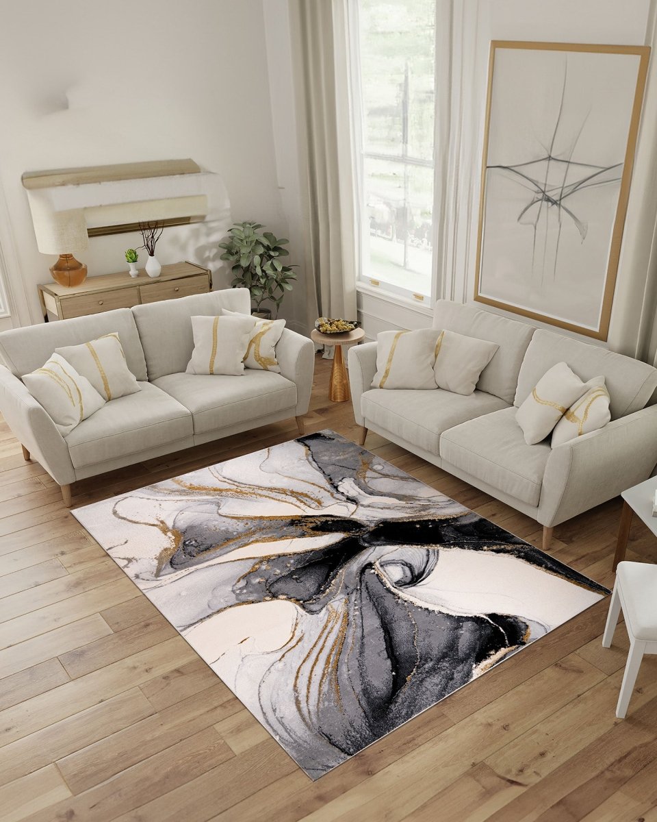 Gamma 415A Blanco Negro | Alfombra Kodaz Carpet