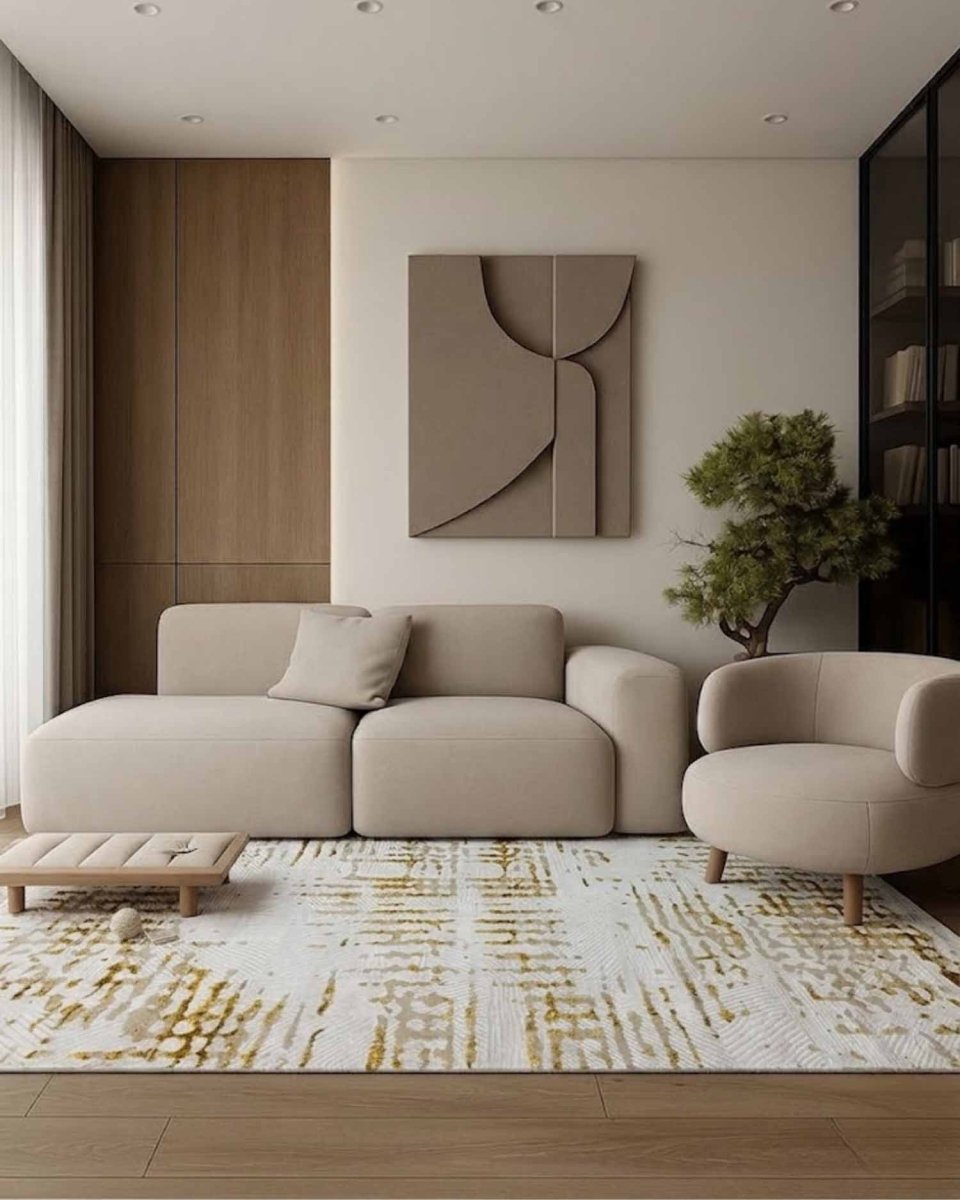 Gamma 697A Blanco Dorado | Alfombra - Kodaz CarpetKodaz Carpet