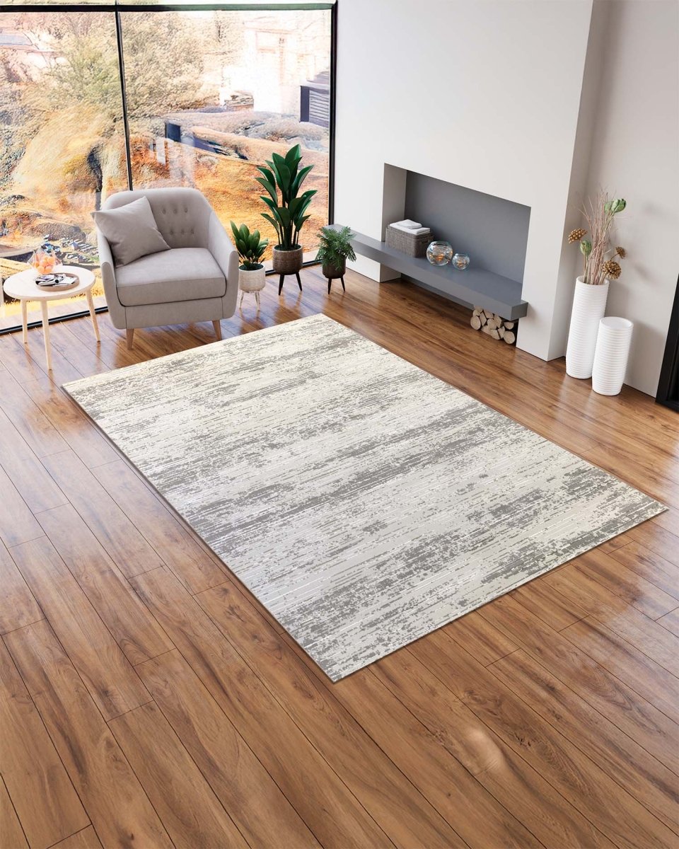 Alfombra Prada 377A Crema Plateado Kodaz Carpet