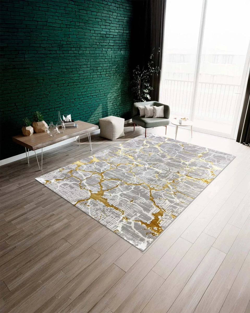 Alfombra Prada 658A Gris Dorado  Kodaz Carpet